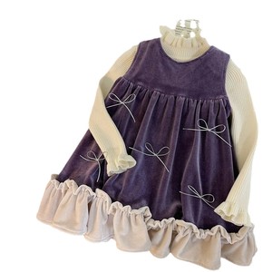 Child Star Circle Girls Velvet Dress Sleeveless Fleece Lined Princess Outfit Autumn Winter Birthday Wear - Product Image 5
