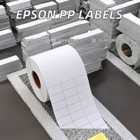 Etiquetas en Rollo de Papel Brillante para Impresión de Inyección de Tinta, Etiquetas Adhesivas para Códigos de Barras, Promoción de Supermercados y Tiendas de Comestibles, Personalizables