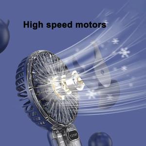 Mini ventilateurs portables rechargeables en gros, ventilateurs de table de bureau personnels, ventilateurs à main USB avec LED numériques, petit ventilateur avec batterie de 1200 mAh - Product Image 6