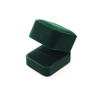 Vente en gros boîte à bijoux de luxe en velours vert bague de fiançailles boucles d'oreilles boîte d'emballage