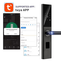 Serrure de Porte Connectée Intelligente Glomarket Tuya WiFi, Déverrouillage par Code, Carte RFID IC et Application Smartphone, Empreinte Digitale Biométrique