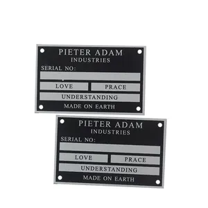 OEM Customized laser Engraved sign wholesale Metal card Aluminum sign for Rivet Machine