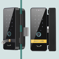 Tuya Wifi Biometrische Vingerafdruk Digitale Slimme Deurvergrendeling voor Kantoor Frameloze Schuifdeur Glazen Deurbeveiliging