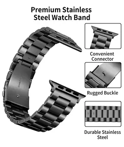 Correa de reloj de metal de acero inoxidable mate con caja de reloj de TPU pulido Compatible con Apple iwatch Band S9/8/7/SE2/SE/6/5/4/3/2/1