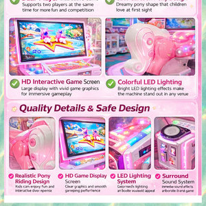 Máquina <span class=keywords><strong>de</strong></span> Juego Arcade <span class=keywords><strong>de</strong></span> Carreras <span class=keywords><strong>de</strong></span> Caballos para Niños, Filly Cuties, para 2 Jugadores |   Juego Interactivo Dinámico <span class=keywords><strong>de</strong></span> Caballo para Niños con Luces LED <span class=keywords><strong>de</strong></span> Acero Inoxidable - Product Image 3