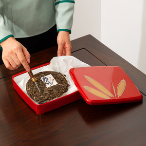 Caja de almacenamiento de té Pu Erh, caja de té de plástico roja con tapa para accesorios de ceremonia del té, embalaje de regalo - Product Image 1