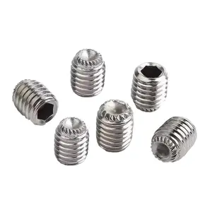 M3 M4 316 Stainless Steel Allen Hex grub cone point Screws with Cup Point Knurled Thread Bolt Hexagon Socket Set Screws DIN 916K
