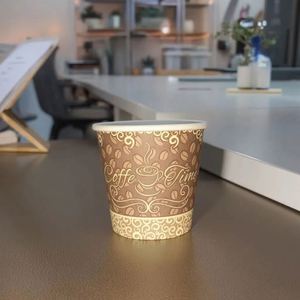 Gobelet en papier jetable de 2-5 oz, haute qualité, à paroi simple, écologique, avec logo personnalisé imprimé en feuille d'or, pour boissons chaudes et café - Product Image 2