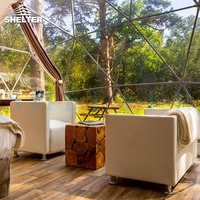 Tente dôme Gampling 6m 8m 12 m avec salle de bain tente dôme de luxe pour Restaurant Villa Glamping Resort Hotel