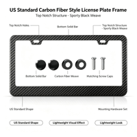 Cadre de plaque d'immatriculation en plastique ABS standard américain BOLONG, 12x6 pouces, support de plaque d'immatriculation de voiture, logo personnalisé, cadre de plaque d'immatriculation vierge