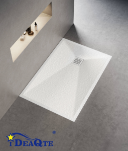 <span class=keywords><strong>Bac</strong></span> à <span class=keywords><strong>douche</strong></span> surface solide en résine BMC gris marbré artificiel - Product Image 3