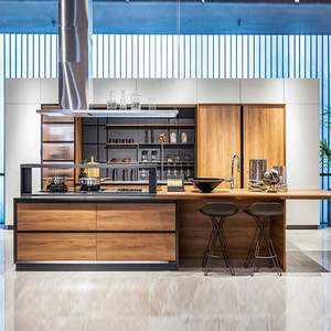 Meubles de cuisine modulaires avec comptoirs, îlot en bois mélaminé pour cuisines - Product Image 2