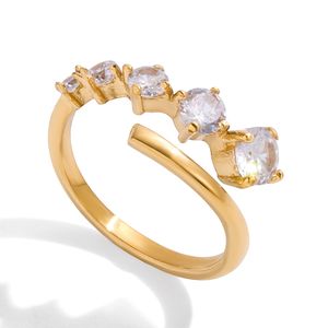 Anillo de Acero de Titanio con Circonita Europeo y Americano, Accesorio de Alta Gama para Mujer que No se Destiñe, Exclusivo Transfronterizo - Product Image 2