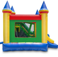 Château gonflable commercial d'extérieur en gros avec double toboggan en bâche PVC pour événements et entreprises