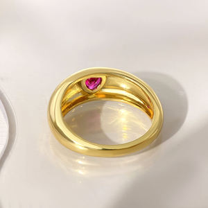 แหวนทองชุบหรูหรา สไตล์โมเดิร์น ประดับเพชรซิคอน สำหรับผู้หญิง ดีไซน์เกาหลี สามารถปรับแต่งได้ - Product Image 3