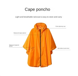Imperméable à glissière imperméable pour homme et <span class=keywords><strong>femme</strong></span>, imperméable, avec fermeture à glissière, pour <span class=keywords><strong>poncho</strong></span> <span class=keywords><strong>de</strong></span> camping, auvent, pour moto - Product Image 4