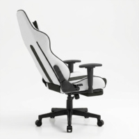 Chaise de jeu pour ordinateur en tissu respirant, 254 lb, avec appui-tête et soutien lombaire amovibles, coussin de siège à haute résilience