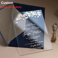 Carte d'Invitation de Mariage en Acrylique Transparent Haute Qualité A5 Personnalisée, Élégantes Créations en Plastique pour Fêtes, Invitations Claires