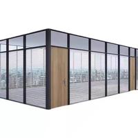 Aluminum Frame Glass Partition Wall with Simple Design, Custom-made Tempered Glass Office Partition Wall for Office Use