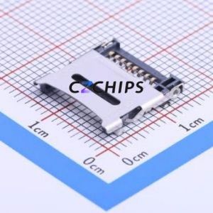 TF-04A SD Card / Memory Card Connector SMD Connector Flip Cover Type MicroSD Card (TF Card) Card Holder 1.5mm - Product Image 1