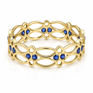 Anello Traforato con Accento Blu per Donne, Anello da Dito Minimalista alla Moda - Product Image 1