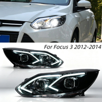 Conjunto de Faros Delanteros LED con Luces de Circulación Diurna y Señales de Giro, Accesorios para Automóviles, Repuesto para Ford Focus 3 2012-2014