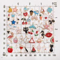 Lots en Gros de Breloques et Pendentifs en Émail Plaqué Or Assorties pour Fabrication de Bijoux DIY Colliers, Bracelets et Boucles d'Oreilles
