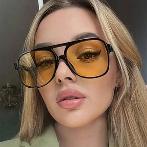 <span class=keywords><strong>Lunettes</strong></span> tendance Y2K à monture écaille de tortue, logo personnalisé, faible MOQ, vente <span class=keywords><strong>en</strong></span> gros, jaune vif, vision nocturne, <span class=keywords><strong>lunettes</strong></span> de soleil pour boutique - Product Image 1