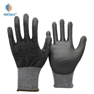 NMSHIELD ANSI A7 Cut Resistant Gloves Custom PU Working Gloves Manufacturer Safety Gloves Construction