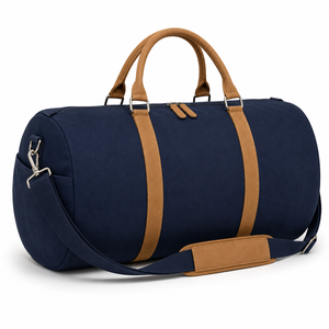 Borsa da Viaggio in Tela Flying Whale con Chiusura <span class=keywords><strong>a</strong></span> Cerniera Blu Navy Doppio Manico Tracolla Logo Personalizzato Vendita all'Ingrosso - Product Image 1