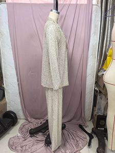 Vrouwen Glliter Broek Pak Party Night 2-delige Outfits Blazer Sets Formele <span class=keywords><strong>Prom</strong></span> Hoge Taille Broek Pakken - Product Image 5