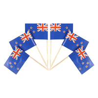 Lot de 100 mini-décorations personnalisées pour cupcakes, drapeaux de Nouvelle-Zélande et de divers pays, en forme de cure-dents