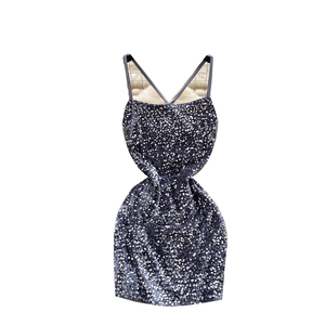 Summer <strong>Tunic</strong> Bandage Casual Mini <strong>Dress</strong> for Women Sleeveless Hollow Out Backless <strong>Sequined</strong> Velvet <strong>Dress</strong> - Product Image 5