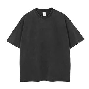 เสื้อยืดครอปทรงบ็อกซี่โอเวอร์ไซส์ผ้าคอตตอนหนานุ่มคุณภาพสูงสำหรับผู้ชาย สไตล์สตรีทแวร์ - Product Image 1