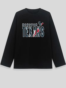 Camiseta Casual Transpirable de Algodón 100% para <span class=keywords><strong>Mujer</strong></span> con Estampado de Letras de los Houston Texans, Impresión Digital, Manga Larga, Corte Regular para Fans de los Texans - Product Image 2