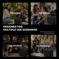 Amplificateur de guitare acoustique portable Musiccube H6PRO, haut-parleur 120W, carte son intégrée, fonction d'enregistrement, rechargeable