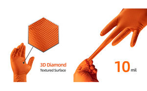 10mil jetable <span class=keywords><strong>Orange</strong></span> noir diamant Nitrile gants anti-dérapant étanche et résistant à l'huile poudre sans <span class=keywords><strong>latex</strong></span> - Product Image 5