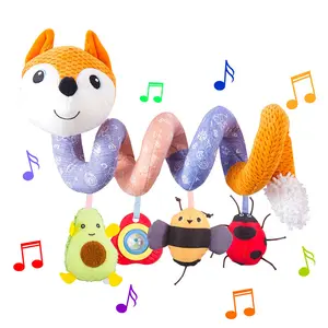 Baby Fox Spiral Plüsch Aktivität Hänge spielzeug für Autos itz Stuben wagen Mobile mit Spieluhr Quietscher und Rasseln DIY Baby Plüschtiere