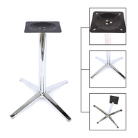 Pieds de table quatre étoiles en alliage d'aluminium poli Base de table de bar à manger Base de chaise