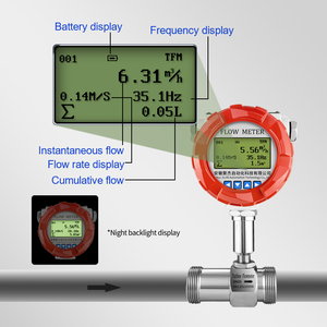 เครื่องวัดการไหลของกังหันดิจิตอล1 2นิ้วพัลส์ RS485ตัววัดการไหลของน้ำมันไฮดรอลิกน้ำนมจอแสดงผล LCD ชีพจร Modbus - Product Image 3