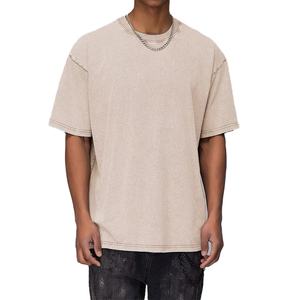 Camiseta de Hombre al por Mayor, Estilo Vintage, 100% Algodón, con Logotipo Personalizado, 250 g/m², Manga Corta, Lavado Ácido, Estilo Urbano, Talla Grande - Product Image 5