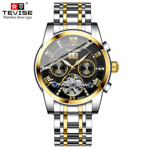 Montre mécanique de luxe pour homme - entièrement automatique, style professionnel, lumineuse, bracelet en acier inoxydable, montre homme résistante à l'eau - Product Image 5