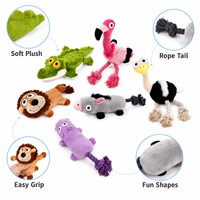 Jouet pour animaux de compagnie en peluche silencieux avec logo personnalisé, jouet pour chien à ultrasons doux pour les promotions en supermarché et les packs de vente au détail multi-styles