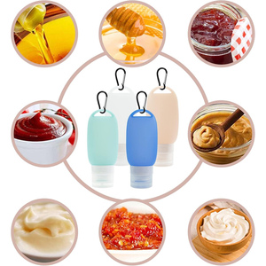 Leakproof Silicone Squeeze Hand Sanitizer Bottle Silicon Holder Empty Travel Size Bottles with Keychain Carabiner - Product Image 4