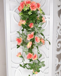 Rosette artificielle tenture murale <span class=keywords><strong>fausse</strong></span> fleur salon <span class=keywords><strong>orchidée</strong></span> hôtel décoration plafond suspendu vignes en plastique pour mariage - Product Image 4