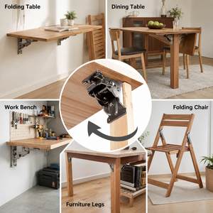 90 Degree Self Locking <b>Folding</b> Hinge Heavy Duty Steel <b>Table</b> <b>Leg</b> Bracket for <b>Folding</b> <b>Table</b> Chair Furniture Support - Product Image 6