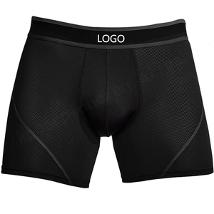 High Quality Men's Sport <b>Underwear</b> Boxer Brief Long Leg Breathable Comfortable Knitted Mesh Fabric - Product Image 2