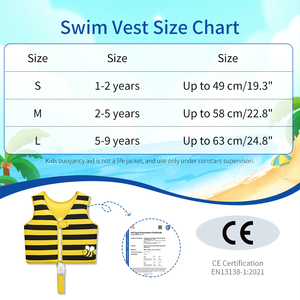 Chaleco de Natación de Neopreno para Niños con Soporte de Flotabilidad de Espuma EPE para el Aprendizaje de Natación y Seguridad Acuática en Piscinas para Bebés y Niños - Product Image 4