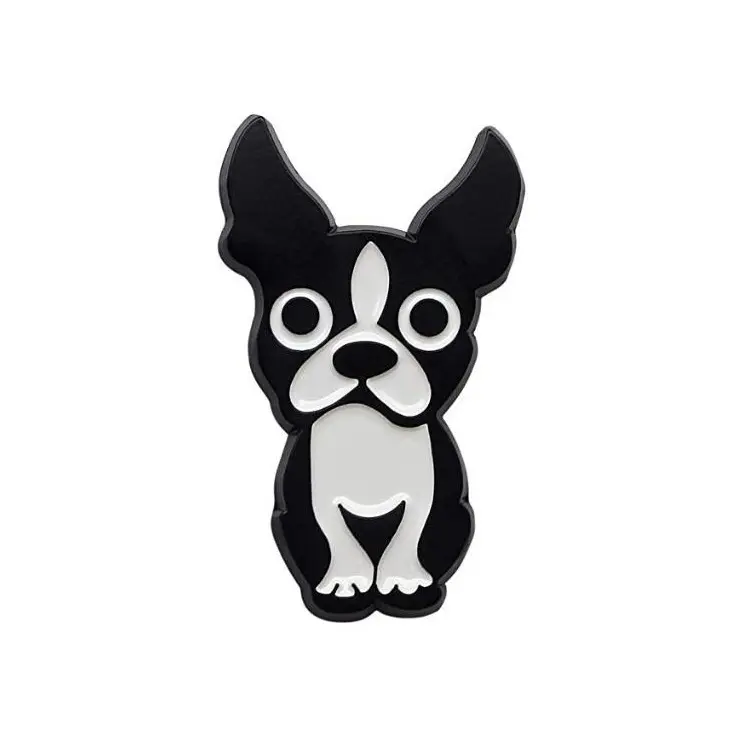 Металлическая брошь в виде черной собаки/Подарки для любителей собак Boston Terrier булавка для лацкана ювелирные изделия