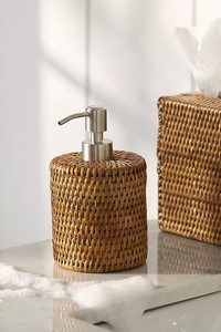 Juego de Accesorios de Baño de Cinco Piezas de Ratán y Polirresina, Moderno, Simple y Ecológico - Product Image 2